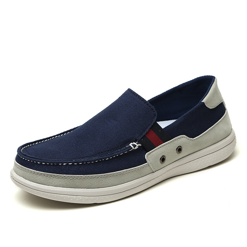 Mens Slip On Canvas Shoes Outdoor Walking Boat Shoes | runandup - canvas shoes