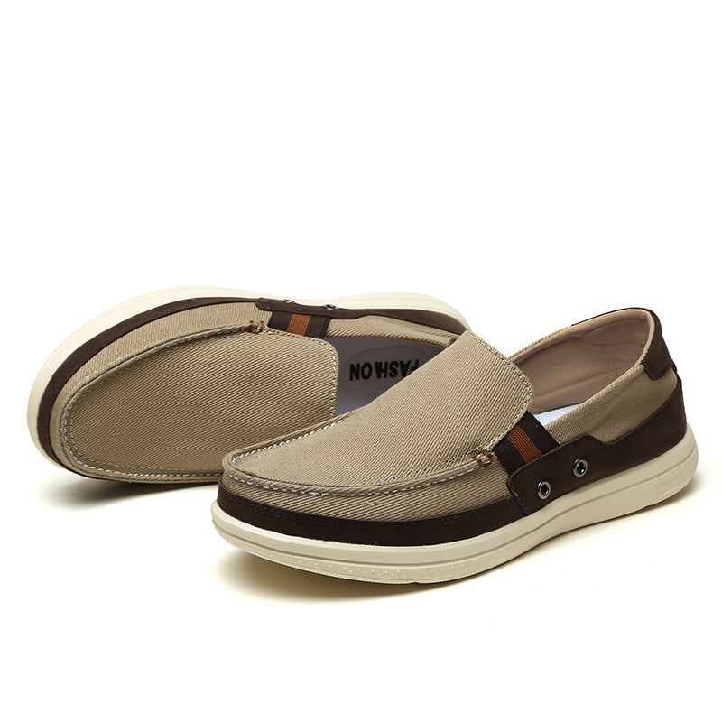 Mens Slip On Canvas Shoes Outdoor Walking Boat Shoes | runandup - canvas shoes