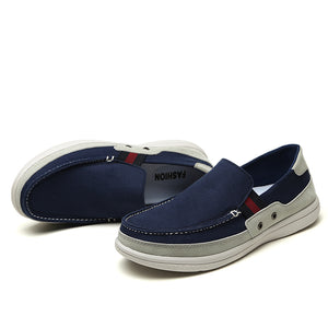 Mens Slip On Canvas Shoes Outdoor Walking Boat Shoes | runandup - canvas shoes