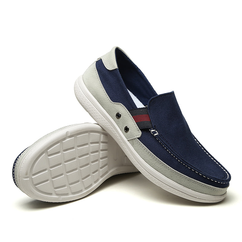 Mens Slip On Canvas Shoes Outdoor Walking Boat Shoes | runandup - canvas shoes