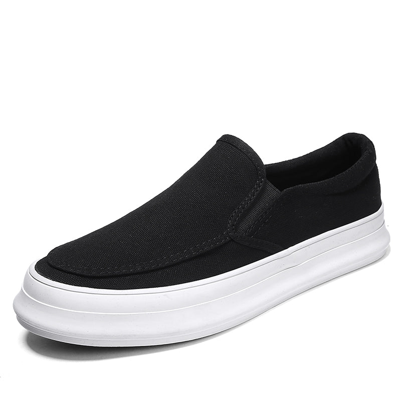 Casual Slip on Canvas Shoes Thick Bottom Loafers for Men | runandup - canvas shoes