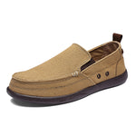 Mens Canvas Shoes Vintage Slip-on Loafers Flat Boat Shoes | runandup - canvas shoes