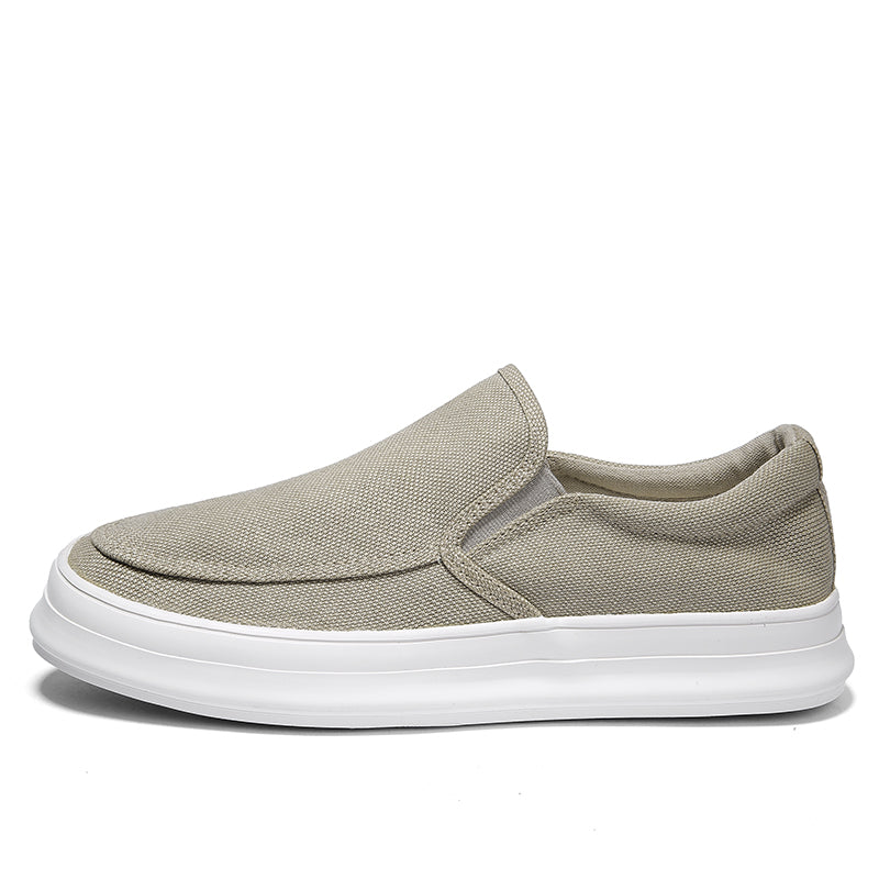 Casual Slip on Canvas Shoes Thick Bottom Loafers for Men | runandup - canvas shoes