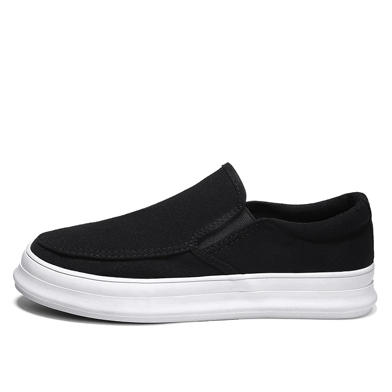 Casual Slip on Canvas Shoes Thick Bottom Loafers for Men | runandup - canvas shoes