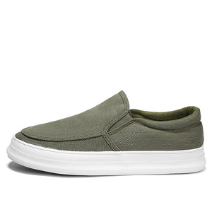 Casual Slip on Canvas Shoes Thick Bottom Loafers for Men | runandup - canvas shoes