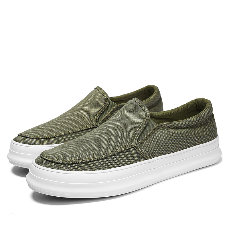 Casual Slip on Canvas Shoes Thick Bottom Loafers for Men | runandup - canvas shoes