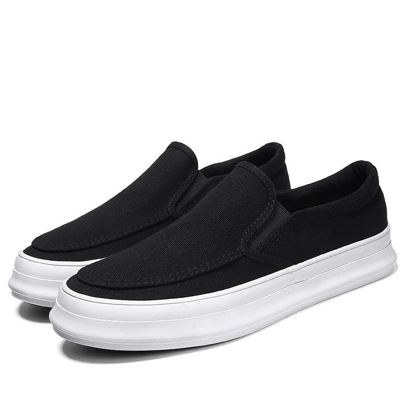 Casual Slip on Canvas Shoes Thick Bottom Loafers for Men | runandup - canvas shoes