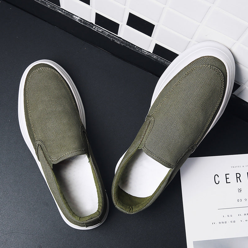 Casual Slip on Canvas Shoes Thick Bottom Loafers for Men | runandup - canvas shoes