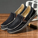 Mens Canvas Shoes Vintage Breathable Slip on Loafers for Walking | runandup - canvas shoes