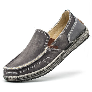 Mens Canvas Shoes Vintage Breathable Slip on Loafers for Walking | runandup - canvas shoes