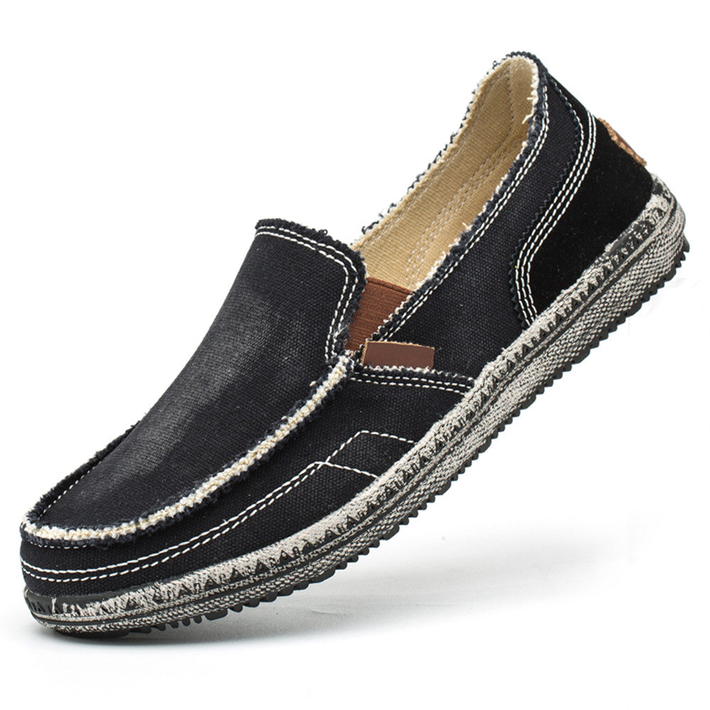 Mens Canvas Shoes Vintage Breathable Slip on Loafers for Walking | runandup - canvas shoes