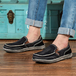 Mens Canvas Shoes Vintage Breathable Slip on Loafers for Walking | runandup - canvas shoes