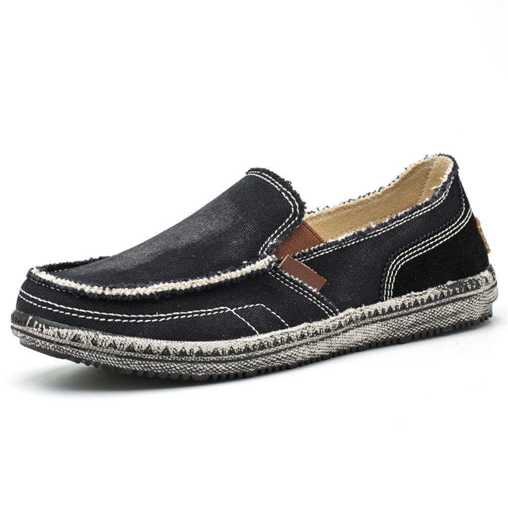 Mens Canvas Shoes Vintage Breathable Slip on Loafers for Walking | runandup - canvas shoes