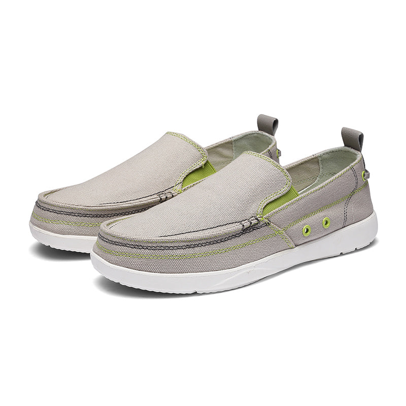 Mens Canvas Shoes Vintage Slip-on Loafers Flat Boat Shoes | runandup - canvas shoes