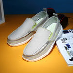 Mens Canvas Shoes Vintage Slip-on Loafers Flat Boat Shoes | runandup - canvas shoes