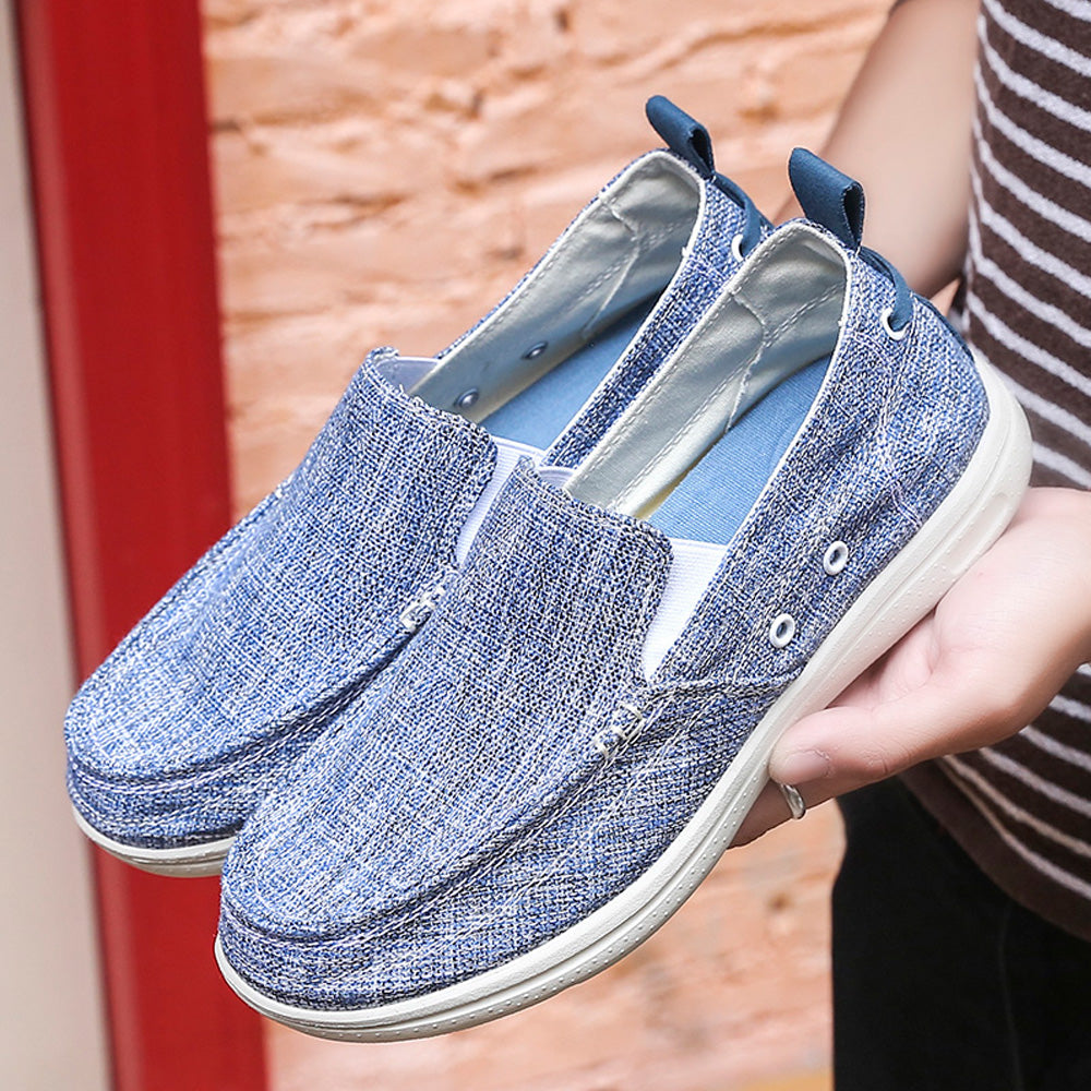 Slip On Canvas Shoes Casual Loafers Boat Shoes for Men | runandup - canvas shoes