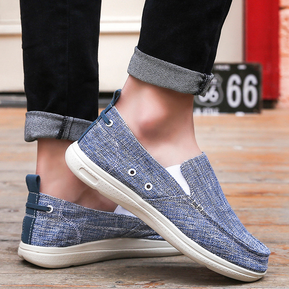 Slip On Canvas Shoes Casual Loafers Boat Shoes for Men | runandup - canvas shoes