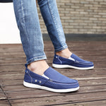 Mens Canvas Shoes Vintage Slip-on Loafers Flat Boat Shoes | runandup - canvas shoes