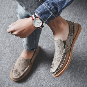 Mens Classic Cloth Shoes Breathable Slip on Flat Loafer | runandup - canvas shoes