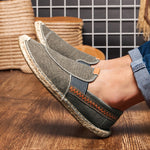 Men's Vintage Slip on Loafers Lightweight Casual Canvas Shoes | runandup - canvas shoes