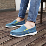 Mens Canvas Shoes Vintage Slip-on Loafers Flat Boat Shoes | runandup - canvas shoes