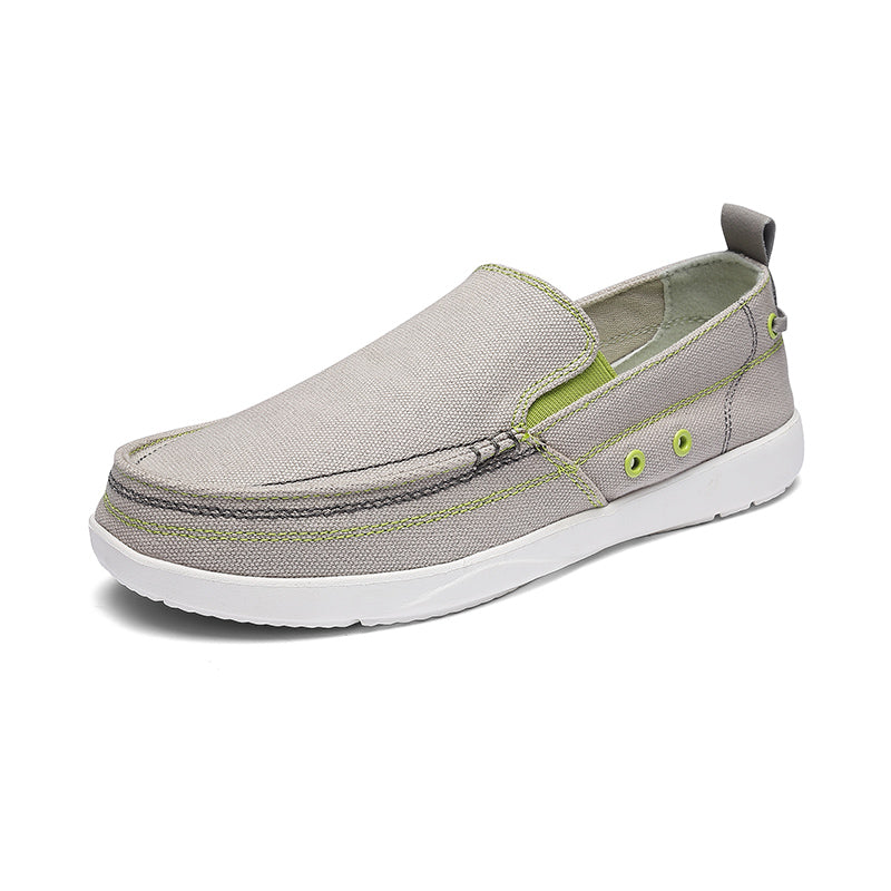 Mens Canvas Shoes Vintage Slip-on Loafers Flat Boat Shoes | runandup - canvas shoes