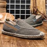 Men's Vintage Slip on Loafers Lightweight Casual Canvas Shoes | runandup - canvas shoes