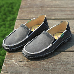 Men's Canvas Slip On Shoes Causal Breathable Loafers | runandup - canvas shoes