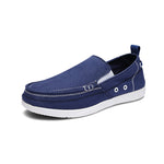 Mens Canvas Shoes Vintage Slip-on Loafers Flat Boat Shoes | runandup - canvas shoes