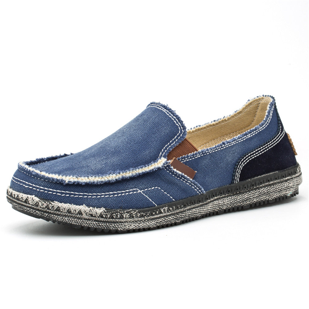 Mens Canvas Shoes Vintage Breathable Slip on Loafers for Walking | runandup - canvas shoes