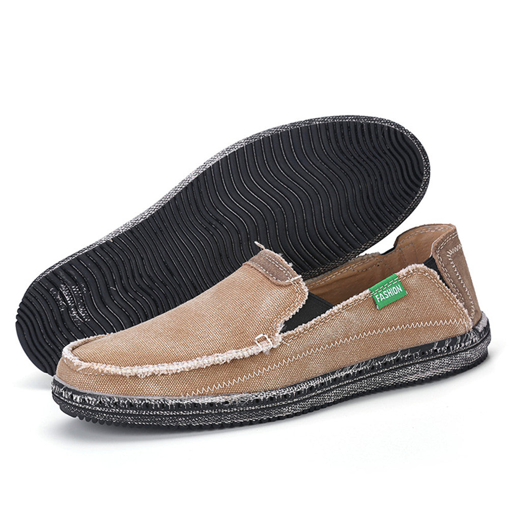 Men's Canvas Slip On Shoes Causal Breathable Loafers | runandup - canvas shoes