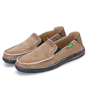 Men's Canvas Slip On Shoes Causal Breathable Loafers | runandup - canvas shoes