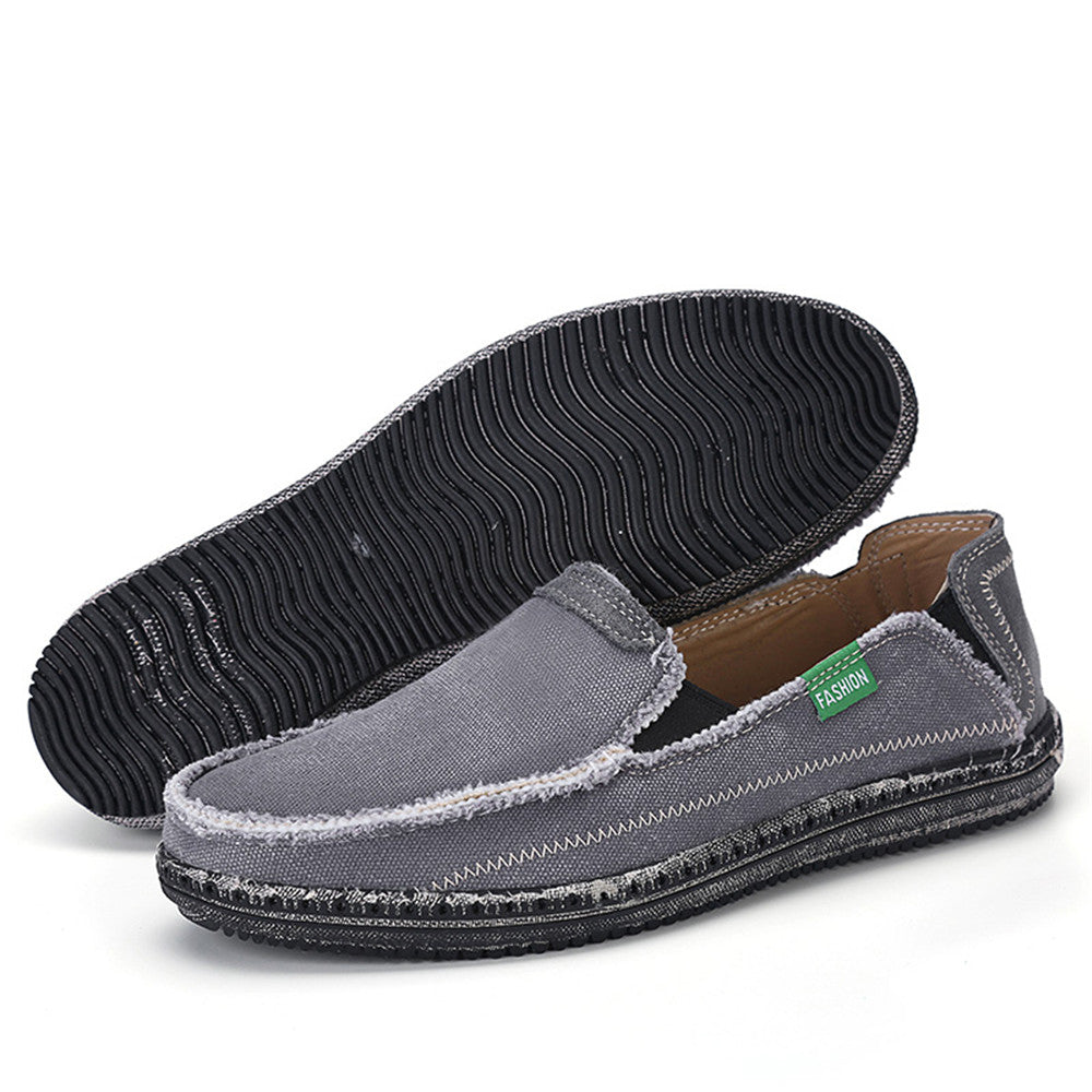 Men's Canvas Slip On Shoes Causal Breathable Loafers | runandup - canvas shoes