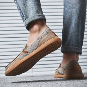 Mens Classic Cloth Shoes Breathable Slip on Flat Loafer | runandup - canvas shoes