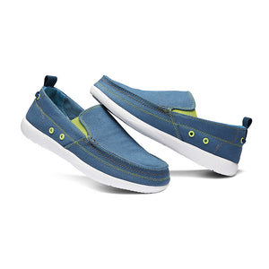 Mens Canvas Shoes Vintage Slip-on Loafers Flat Boat Shoes | runandup - canvas shoes