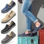 Mens Canvas Shoes Vintage Breathable Slip on Loafers for Walking | runandup - canvas shoes