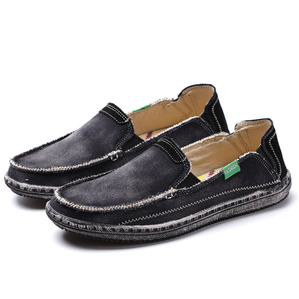 Men's Canvas Slip On Shoes Causal Breathable Loafers | runandup - canvas shoes