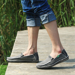 Men's Canvas Slip On Shoes Causal Breathable Loafers | runandup - canvas shoes