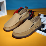 Mens Canvas Shoes Vintage Slip-on Loafers Flat Boat Shoes | runandup - canvas shoes