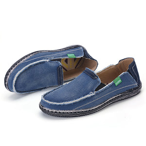 Men's Canvas Slip On Shoes Causal Breathable Loafers | runandup - canvas shoes