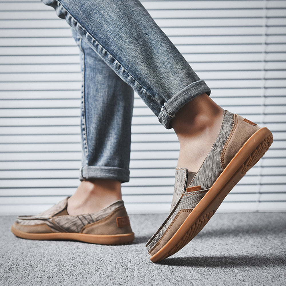 Mens Classic Cloth Shoes Breathable Slip on Flat Loafer | runandup - canvas shoes