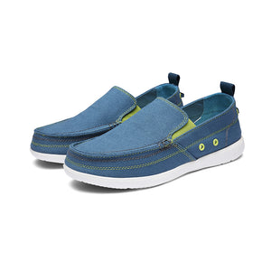 Mens Canvas Shoes Vintage Slip-on Loafers Flat Boat Shoes | runandup - canvas shoes