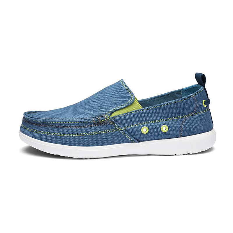 Mens Canvas Shoes Vintage Slip-on Loafers Flat Boat Shoes | runandup - canvas shoes