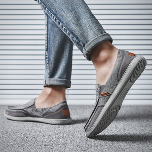 Mens Classic Cloth Shoes Breathable Slip on Flat Loafer | runandup - canvas shoes