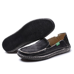 Men's Canvas Slip On Shoes Causal Breathable Loafers | runandup - canvas shoes