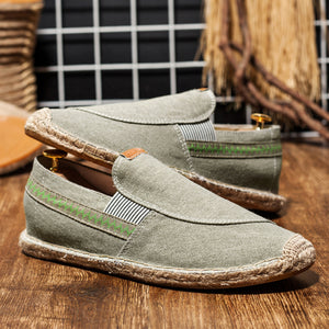 Men's Vintage Slip on Loafers Lightweight Casual Canvas Shoes | runandup - canvas shoes